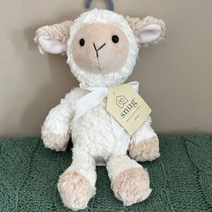 Snug Plush Lamb 🐑 Snow White & Tan So Soft! NEW!